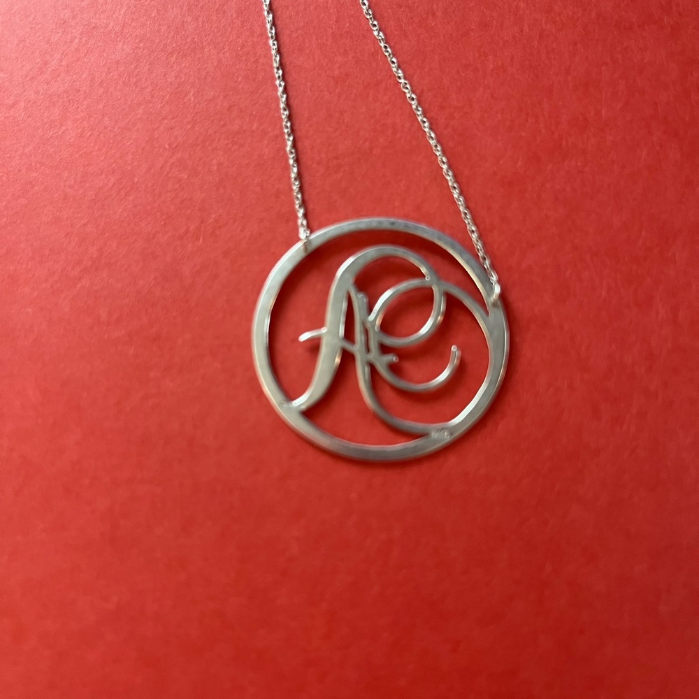 “Bezos”Elegant Silver Initial Pendant Necklace - image 4